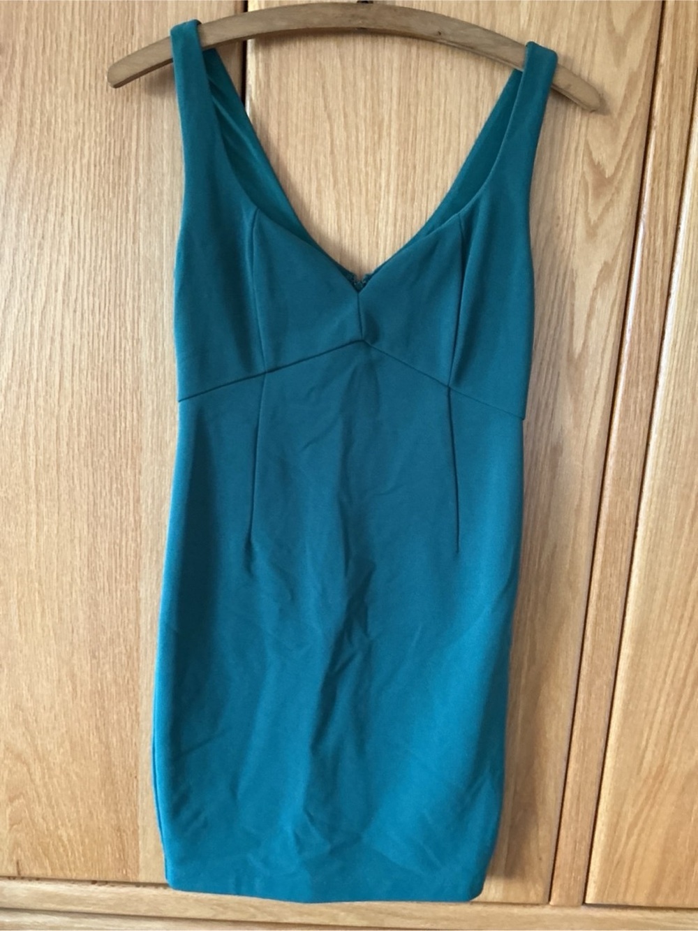 Dynamite Teal V-Neck Mini Dress